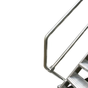 Scara cu podest mobila, cu trepte pe o parte, 13 trepte, latime trepte 600mm, 45° - Img 2