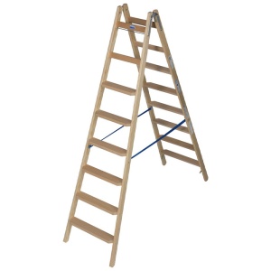 Scara de lemn cu trepte late, 2x8 trepte - Img 1