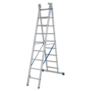 Scara multifunctionala din aluminiu Stabilo, 3x12 trepte, cu rola pentru perete - Img 6