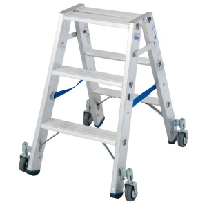 Scara Stabilo dubla 2x3, trepte cu roti - Img 1