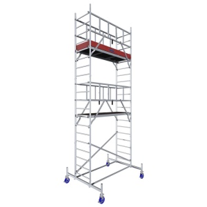 Schela Protec 0,6 x 2m, aluminiu, inaltime lucru 6.3m, inaltime schela 5.45m, inaltime platforma 4.3m (0+1+3+4) - Img 1