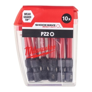 Set 10 buc cap surubelnita Pozidrive (PZ) PZ 2 x 50 mm Milwaukee SHOCKWAVE - Img 2