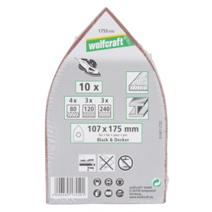 Set 10 fasii slefuire autoadezive, Gr. 80/120/240, perforate, 107x175 mm, infoliat cu eticheta - Img 7
