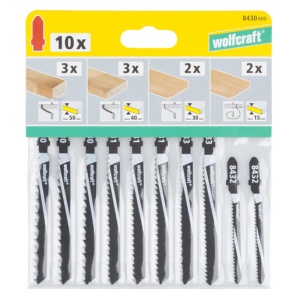 Set 10 panze pentru fierastrau pendular Wolfcraft 8430000, prindere in T, pentru lemn, adancimi de taiere 15 / 30 / 40 / 50 mm - Img 2