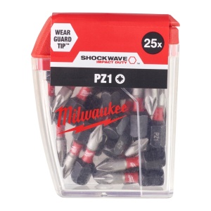 Set 25 buc cap surubelnita Pozidrive (PZ) PZ 1 x 25 mm Milwaukee SHOCKWAVE - Img 2