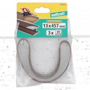 Set 3 benzi de slefuit Wolfcraft 1725000, pentru lemn si metale, Gr. A80, 13x457 mm - Img 2