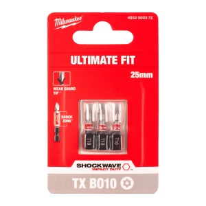 Set 3 biti de impact Milwaukee Shockwave Impact Duty™, TX BO10x25mm - Img 2