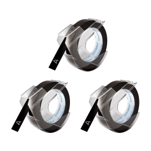 Set 3 Etichete embosabile DYMO Omega 9mm x 3m negru S0898130 S0847720 S0847730 520109