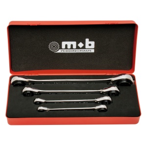 Set 4 chei cu dublu clichet reversibil 4×4 in cutie metal MOB 8-24 mm