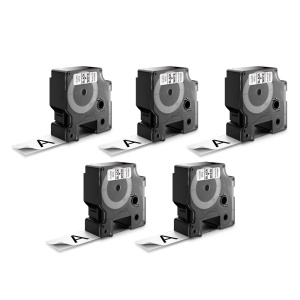 Set 5 Etichete standard 24mm x 7m negru alb DYMO LabelManager D1 S0720930 53713