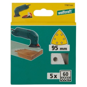 Set 5 foi abrazive autoadezive delta Wolfcraft 1161000, Gr. 60, 95 mm - Img 2