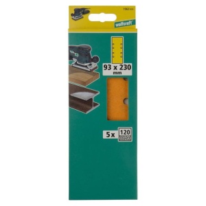 Set 5 foi abrazive Wolfcraft 1963000, pentru lemn si metale, Gr. A120, 93x230 mm - Img 2