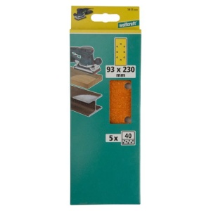 Set 5 foi abrazive Wolfcraft 1971000, pentru lemn si metale, Gr. A40, 93x230 mm - Img 2