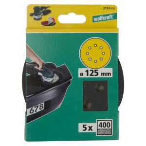 Set 5 foi abrazive Wolfcraft 3192000, prindere velcro, pentru metale si lacuri, D 125 mm, P400 - Img 2