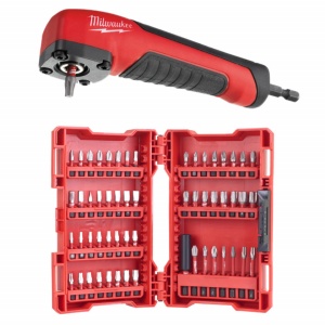 Set 68 piese Milwaukee biti + adaptor la unghi de 90 grade