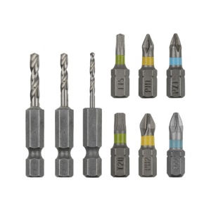 Set 9 piese gaurire insurubare FlipBit Wolfcraft, Hex 1/4" - Img 1