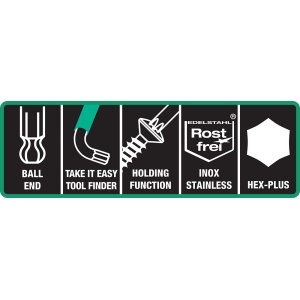 Set 9 x Chei imbus Wera 3950 Hex-Plus forma L protectie anticoroziva multicolor 05022699001 - Img 3