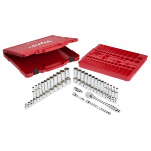 Antrenor cu clichet ⅜″ Milwaukee + set chei tubulare metric și imperial (56buc )
