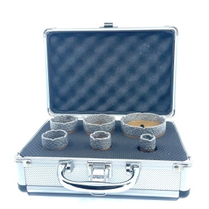 Set carote diamantate pt. gresie portelanata & piatra - diam. 20, 28, 35, 43, 50, 68mm Premium - DXDY.GOLDrill.BigSet - Img 2