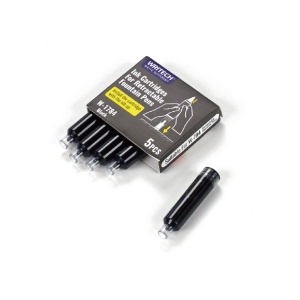Set cu 5 patroane cerneală pentru stilou retractabil Writech, negru