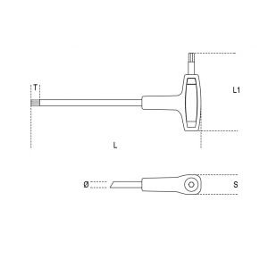 Set imbusuri tip T cu maner, 5 piese 96T/S5P, 2,5 - 6 mm - Img 3