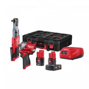 Set promoțional M12 FUEL™ M12 FPP2AV-422P ( KIT: 1 x M12 B4, 1 x M12 B2 Acumulator, C12 C Încarcător, PACKOUT™ toolbox)