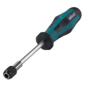 Surubelnita de mana pentru biti (1/4") Wolfcraft 8725000, magnetic, maner ergonomic, bicomponent, lungime 197 mm - Img 1