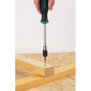 Surubelnita de mana pentru biti (1/4") Wolfcraft 8725000, magnetic, maner ergonomic, bicomponent, lungime 197 mm - Img 7