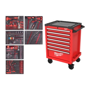 TOOLGUARD™ Dulap roșu de scule mobil, metalic, 69 cm dotat cu 337 de scule automotive