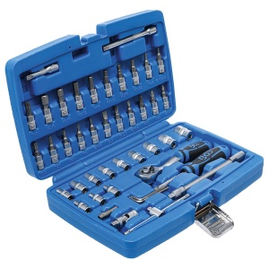 Trusa 46 piese chei 1/4" + varfuri, INCH - Img 2