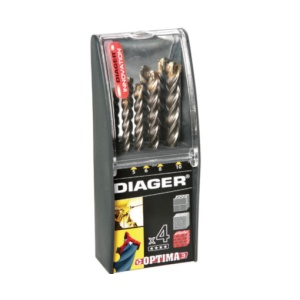 Trusa 5 piese burghie Diager cu coada cilindrica cu trei muchii de taiere pentru beton 4-10mm