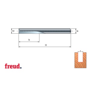 04- Freza din carbura solida, cu doua muchii drepte, DIM 5 - 04-11308P