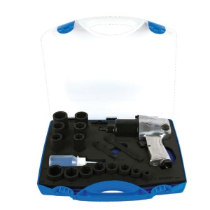 1565 Pistol pneumatic si set de capete chei tubulare 1/2" in cutie de plastic / 20 piese - 615516