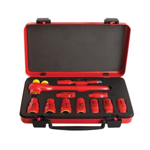 190VDE6P11A Set de capete chei tubulare izolate la 1000 V in cutie metalica 10 - 24 / 11 piese - 612678