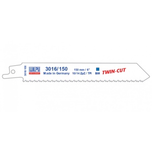3016/150 Twin Cut Panza Bi-Metal pentru fierastrau sabie pentru lemn cu cuie si metal / 100 bucati, DIM 150 x 19 x 0.9 mm