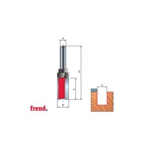 50- Freza de cant placata CMS Z=2, cu coada si rulment copier superior, D 22 - 50-10808P