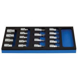 964/16SOS Set capete chei tubulare cu profil TX in modul SOS / 18 piese - TX20-TX60, E10-E24