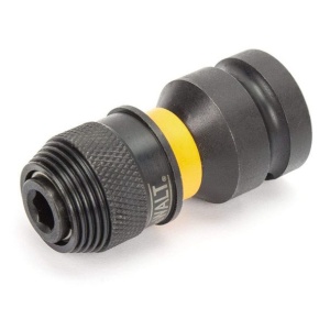 Adaptor EXTREME IMPACT DeWALT, patrat 1/2" - hexagon 1/4", L52mm - Img 1