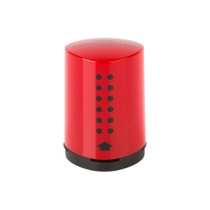 Ascuțitoare plastic simplă cu container mini grip 2001 roșu/albastru Faber-Castell - Img 2