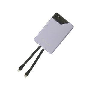 Baterie externă Tellur 10000mAh, USB-C + Lightning cabluri incorporate, QC3.0, PD, mov - Img 5