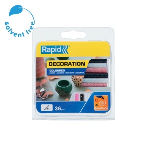 Baton silicon cu sclipici Rapid (alb, roz, negru), Universal, O7mm x 90mm, baza EVA, 36 buc blister 5001422 - Img 2