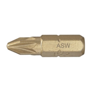 Bit hexagonal ASW 1/4” DIN/ISO 1173 Forma C 6,3 – profil Pozidriv PZ 2