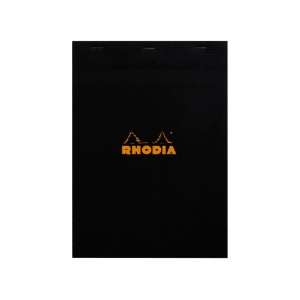 Blocnotes A4, capsat, 80 file, N°18, Rhodia black