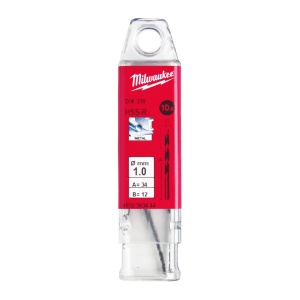 Burghie HSS Roluite pentru metal - DIN 338 - Milwaukee Ø 1x12x34 mm - set 10 buc - Img 2