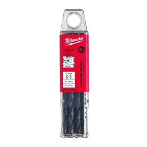 Burghie HSS Roluite pentru metal - DIN 338 - Milwaukee Ø 5.5x57x93 mm - set 10 buc - Img 2