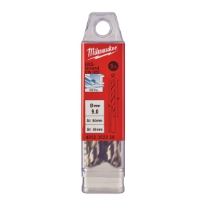 Burghie scurte MILWAUKEE HSS Ground pentru metal - DIN 1897 Ø 9x40x84 mm - set 5 buc - Img 2