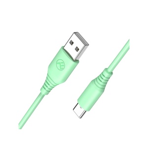 Cablu silicon Tellur USB to Type-C, 3A, 1m, verde - Img 2