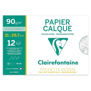 Calc A4 90/95 g/mp 12 coli/plic Clairefontaine - Img 1