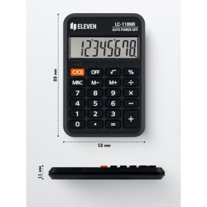 Calculator de buzunar 8 digiți, 88 x 58 x 11 mm, Eleven LC-110NR - Img 2