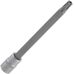 Capat cheie tubulara 1/4" cu varf Torx cu gaura, TT30, 100mm